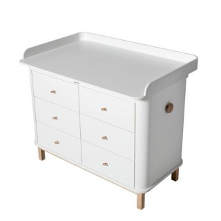 Cómoda Cambiador Large Top Wood Oliver Furniture White/Oak