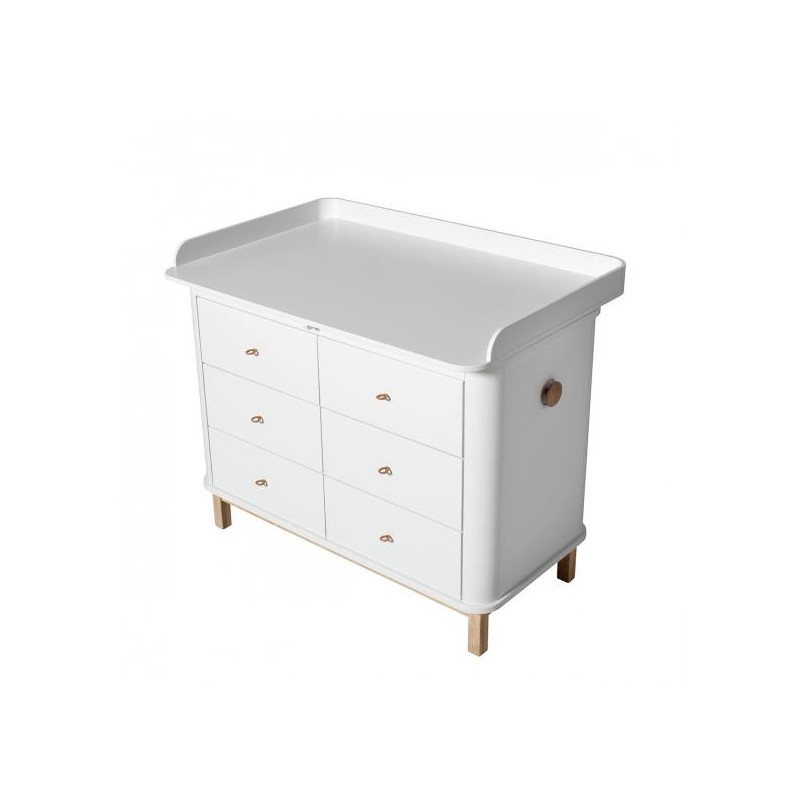 Cómoda Cambiador Large Top Wood Oliver Furniture White/Oak