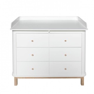 Cómoda Cambiador Large Top Wood Oliver Furniture White/Oak