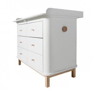Cómoda Cambiador Large Top Wood Oliver Furniture White/Oak