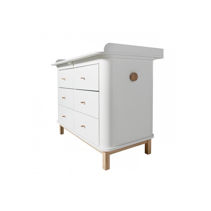 Cómoda Cambiador Large Top Wood Oliver Furniture White/Oak