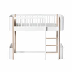 Cama Elevada Wood Mini+ Junior Oliver Furniture 68*162* White/Oak