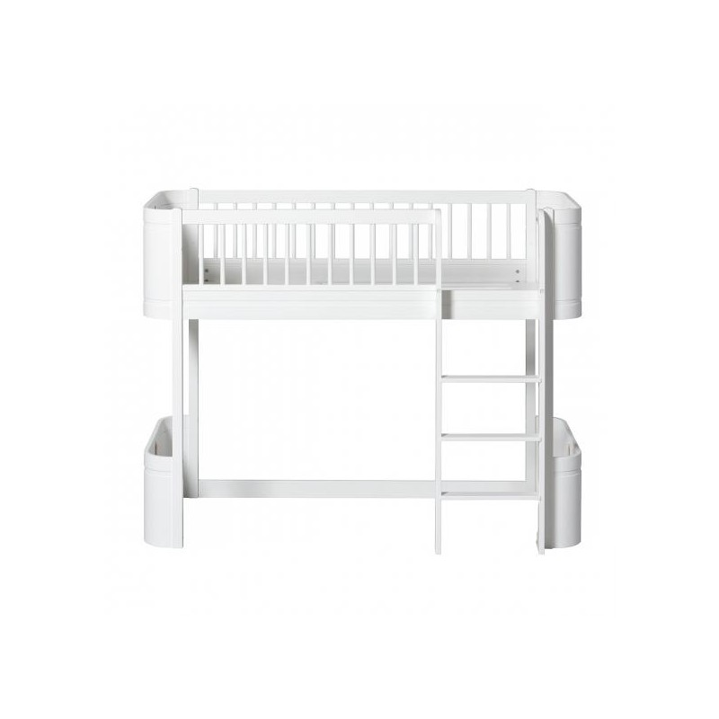 Cama Elevada Wood Mini+ Junior Oliver Furniture 68*162* White