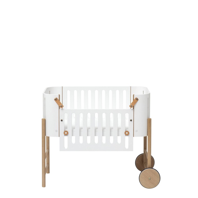 Minicuna de colecho Wood Oliver Furniture White/Oak Minicuna de colecho Wood Oliver Furniture White/Oak