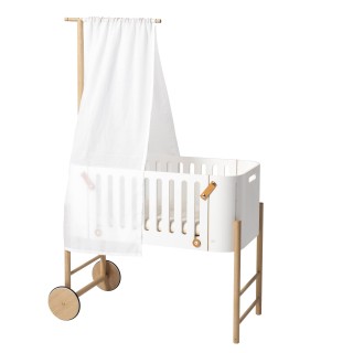 Minicuna de colecho Wood y Kit dosel Oliver Furniture White/Oak