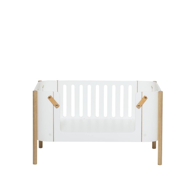 Minicuna de colecho Wood Oliver Furniture White/Oak Minicuna de colecho Wood Oliver Furniture White/Oak