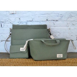 Bolsa Panera Only Gofre Verde Safari La Giraffa Bianca e Blu