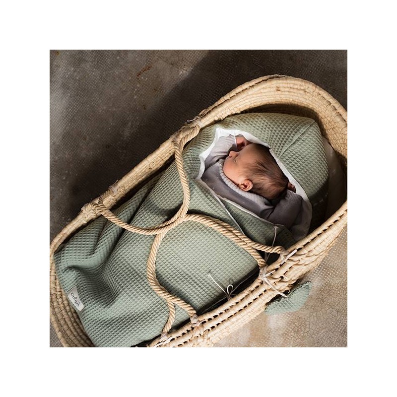 Saco para capazo con capucha Only Gofre Verde Safari La Giraffa Bianca e Blu Saco para capazo con capucha Only Gofre Verde Safari La Giraffa Bianca e Blu