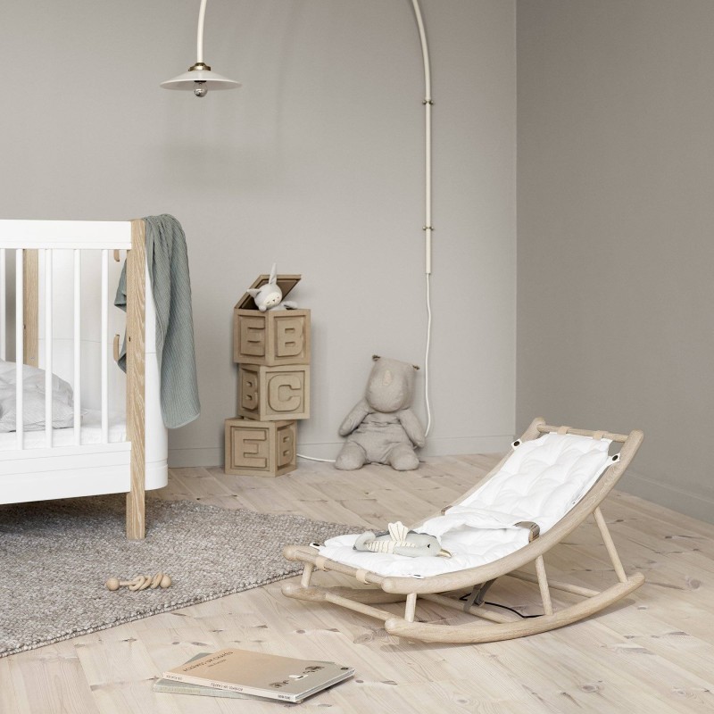 Hamaca Wood Baby & Toddler Rocker White Oliver Furniture