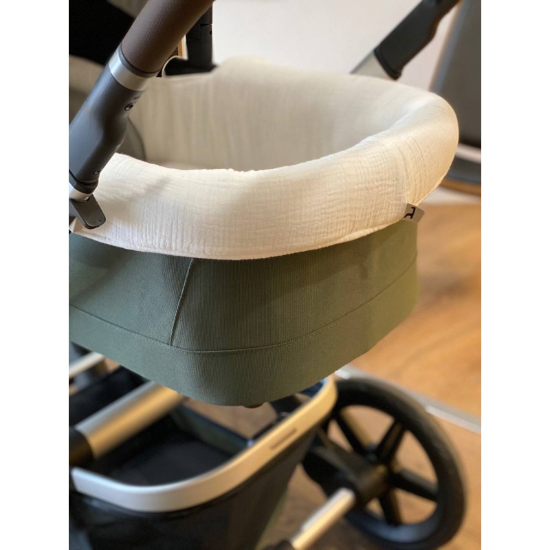 Funda para capazo Only Bambula blanca La Giraffa Bianca e Blu Funda para capazo Only Bambula blanca La Giraffa Bianca e Blu