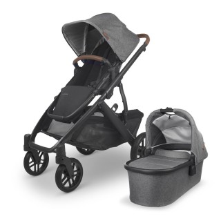 Carrito de bebé dúo UPPAbaby VISTA V2 GREYSON (Mezcla carbón - Detalle cuero)