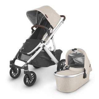 Carrito de bebé dúo UPPAbaby VISTA V2 Declan (Avena melange - cuero castaño)