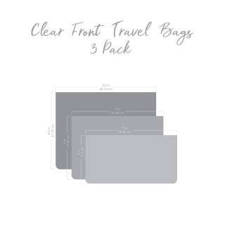 Pack de 3 bolsitas reutilizables transparentes Ocean