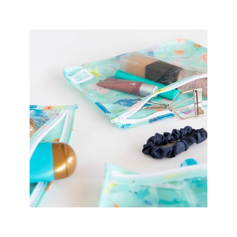 Pack de 3 bolsitas reutilizables transparentes Ocean