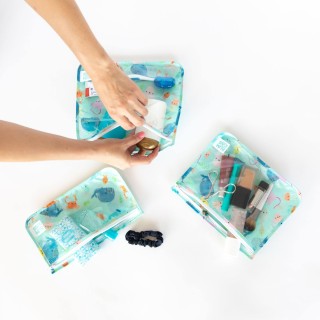 Pack de 3 bolsitas reutilizables transparentes Ocean