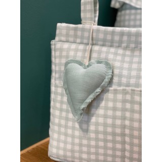 Colgante corazón Bambula Mint La Giraffa Bianca e Blu 123