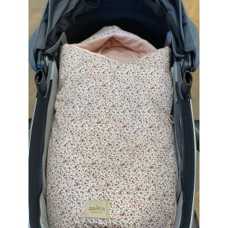 Saco para capazo con capucha Lily bambula rosa La Giraffa Bianca e Blu Saco para capazo con capucha Lily bambula rosa La Giraffa Bianca e Blu