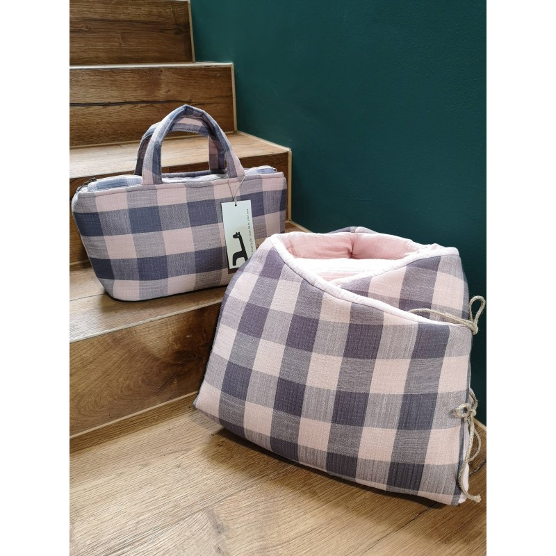 Bolso MiniBag Big Vichy Gris-Rosa La Giraffa Bianca e Blu Bolso MiniBag Big Vichy Gris-Rosa La Giraffa Bianca e Blu