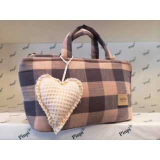 Bolso MiniBag Big Vichy Gris-Rosa La Giraffa Bianca e Blu Bolso MiniBag Big Vichy Gris-Rosa La Giraffa Bianca e Blu