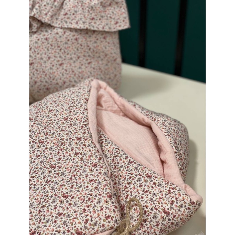 Saco para capazo con capucha Lily bambula rosa La Giraffa Bianca e Blu Saco para capazo con capucha Lily bambula rosa La Giraffa Bianca e Blu