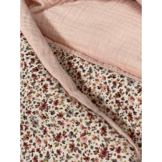 Saco para capazo con capucha Lily bambula rosa La Giraffa Bianca e Blu Saco para capazo con capucha Lily bambula rosa La Giraffa Bianca e Blu