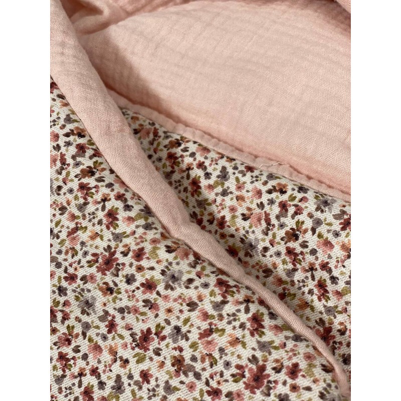 Saco para capazo con capucha Lily bambula rosa La Giraffa Bianca e Blu Saco para capazo con capucha Lily bambula rosa La Giraffa Bianca e Blu