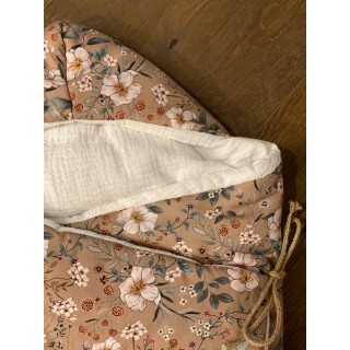 Saco capazo capucha bambula Candela Moka La Giraffa Bianca e Blu Saco capazo capucha bambula Candela Moka La Giraffa Bianca e Blu