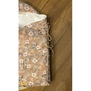 Saco capazo capucha bambula Candela Moka La Giraffa Bianca e Blu Saco capazo capucha bambula Candela Moka La Giraffa Bianca e Blu