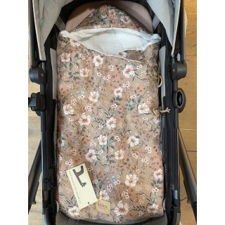 Saco capazo capucha bambula Candela Moka La Giraffa Bianca e Blu Saco capazo capucha bambula Candela Moka La Giraffa Bianca e Blu