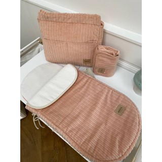 Saco capazo bambula Pannacotta Rosa La Giraffa Bianca e Blu Saco capazo bambula Pannacotta Rosa La Giraffa Bianca e Blu