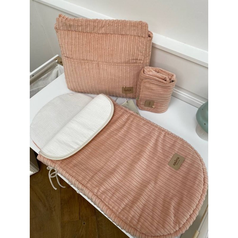 Saco capazo bambula Pannacotta Rosa La Giraffa Bianca e Blu Saco capazo bambula Pannacotta Rosa La Giraffa Bianca e Blu