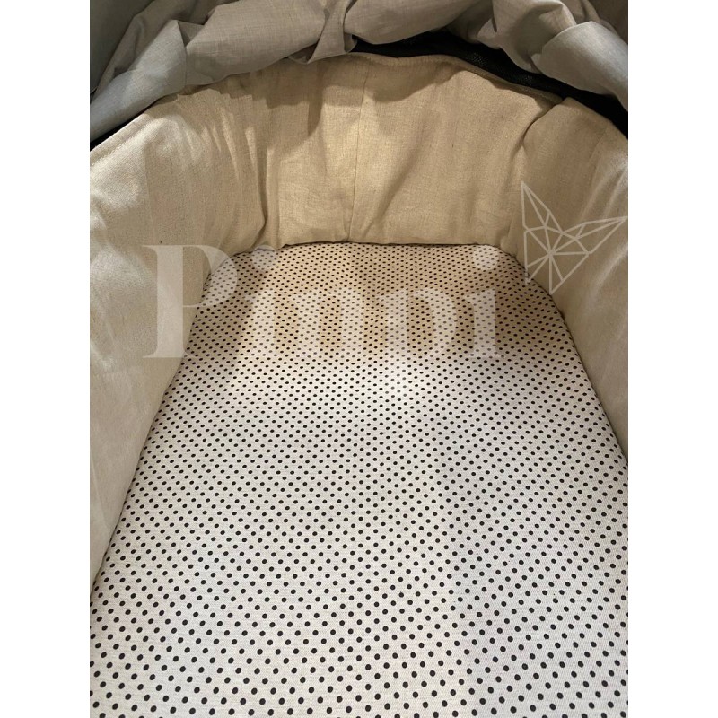 Funda para capazo Lino Beig La Giraffa Bianca e Blu