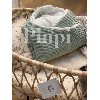 Saco para capazo con capucha Only Gofre Mint La Giraffa Bianca e Blu Saco para capazo con capucha Only Gofre Mint La Giraffa Bianca e Blu