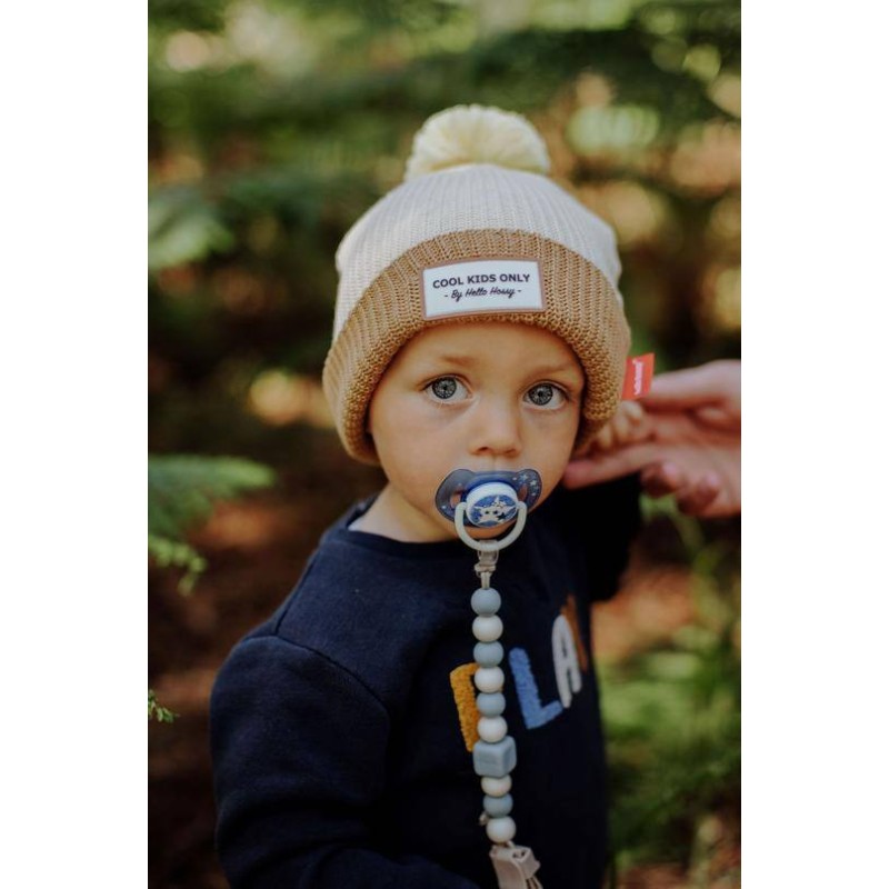 Gorro Hello Hossy Color Block Creme Gorro Hello Hossy Color Block Creme