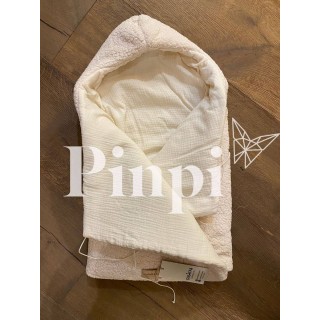 Saco para capazo capucha Borreguito/bambula La Giraffa Bianca e Blu Saco para capazo capucha Borreguito/bambula La Giraffa Bianca e Blu