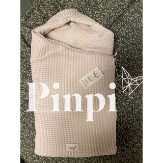 Saco capazo capucha Gofre Beig interior borreguito La Giraffa Bianca e Blu 123