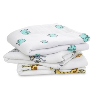 Pack de 3 mini muselinas Aden and Anais Metallic Gold Deco