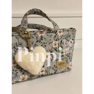 Colgante corazón Lily pelo rosa La Giraffa Bianca e Blu 123