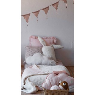 Funda Nórdica para cuna/maxicuna Lily Flores La Giraffa Bianca e Blu Funda Nórdica para cuna/maxicuna Lily Flores La Giraffa Bianca e Blu