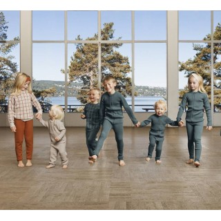 Jersey Voksi punto doble lana cuadros melange Sand