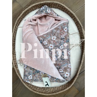 Saco capazo capucha teddy Candela Moca La Giraffa Bianca e Blu 123