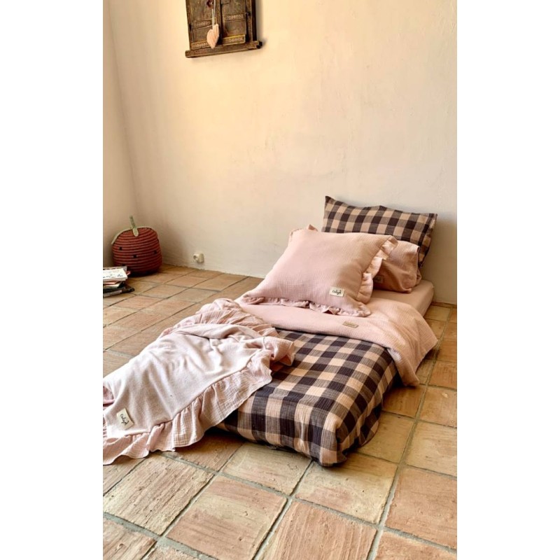 Plaid para cuna y cama punto/bambula Beig La Giraffa Bianca e Blu Plaid para cuna y cama punto/bambula Beig La Giraffa Bianca e Blu