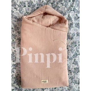 Saco para capazo con capucha Bambula Beig La Giraffa Bianca e Blu Saco para capazo con capucha Bambula Beig La Giraffa Bianca e Blu