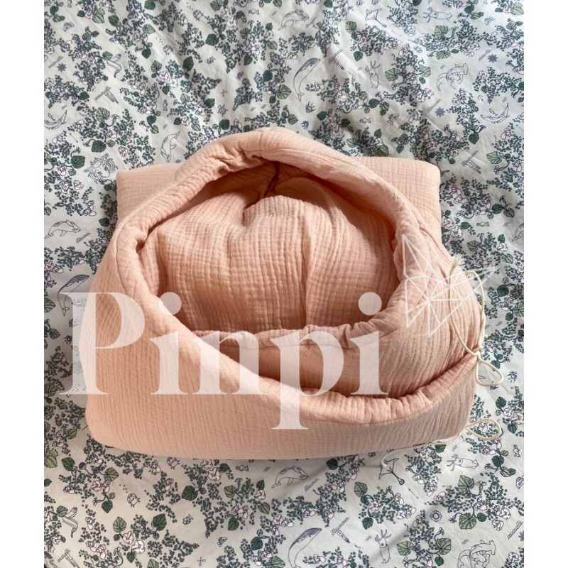 Saco para capazo con capucha Bambula Beig La Giraffa Bianca e Blu Saco para capazo con capucha Bambula Beig La Giraffa Bianca e Blu