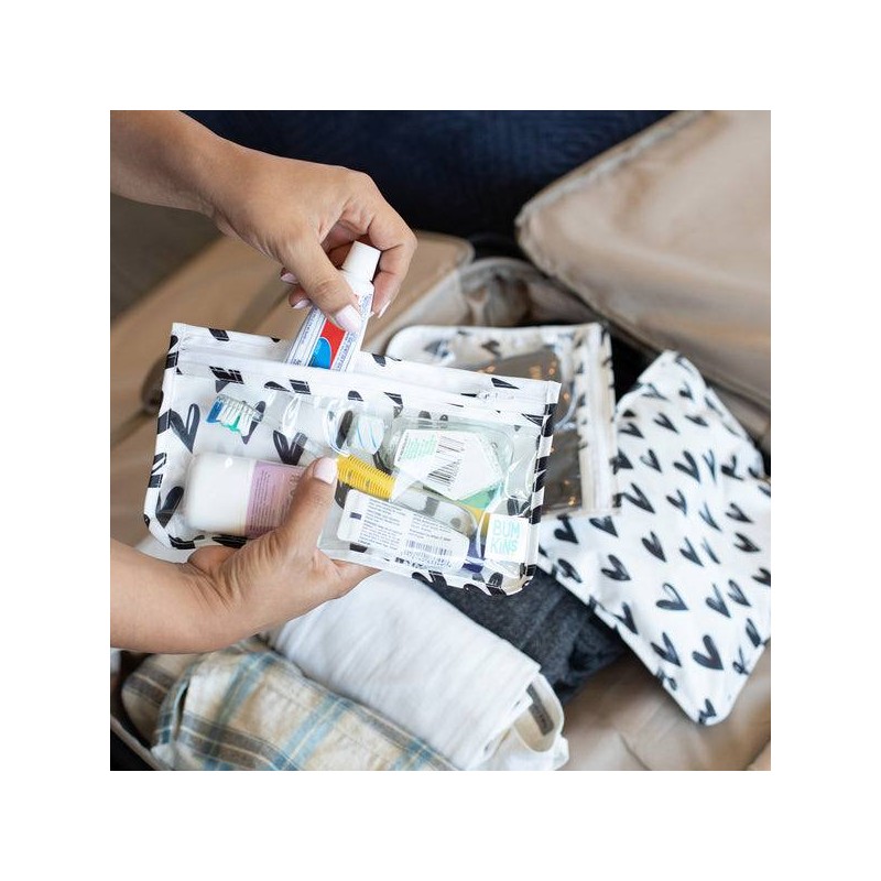 Pack de 3 bolsitas reutilizables transparentes Corazones