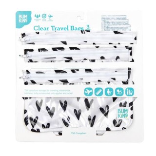 Pack de 3 bolsitas reutilizables transparentes Corazones