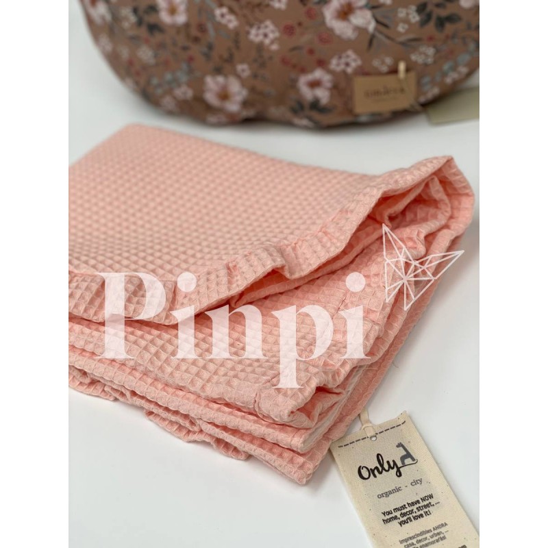 Toquilla Volante Gofre Rosa La Giraffa Bianca e Blu