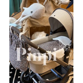 Funda para capazo Lino Beig La Giraffa Bianca e Blu