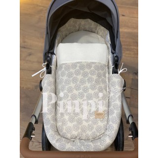 Saco para capazo bebé Acqua Cream La Giraffa Bianca e Blu 123