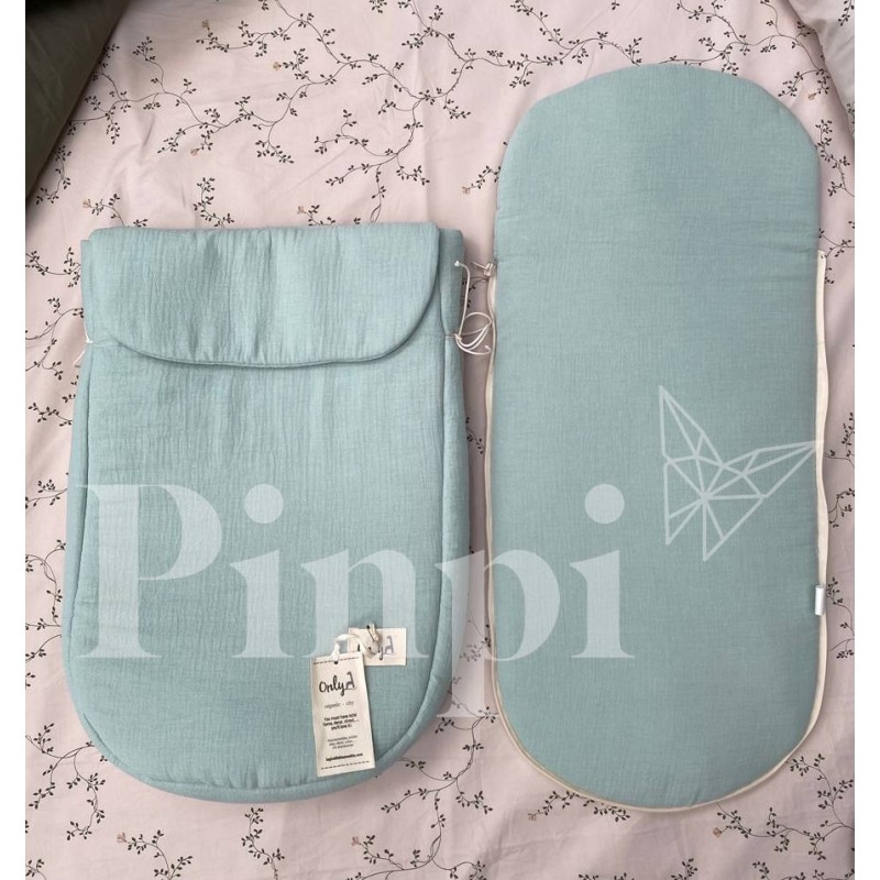 Saco capazo bambula Mint La Giraffa Bianca e Blu Saco capazo bambula Mint La Giraffa Bianca e Blu